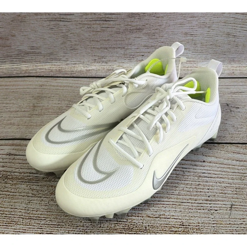Nike Alpha Huarache 8 Pro White Silver Lacrosse Cleats CW4439-100 Mens 10 NWOB